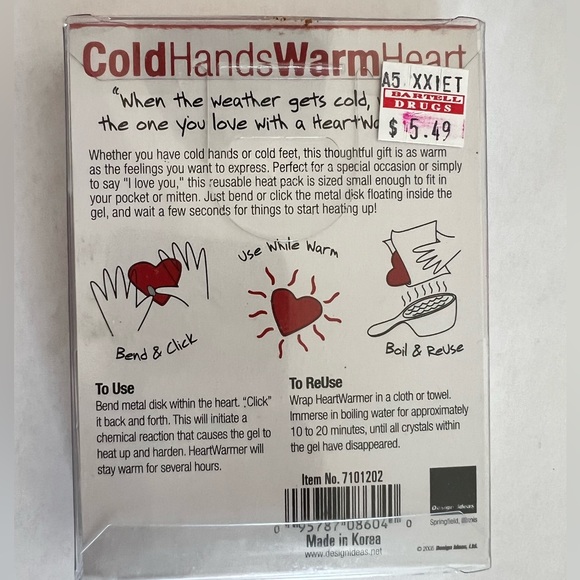 NWT Heart Pocket reusable hand warmer - Picture 2 of 2